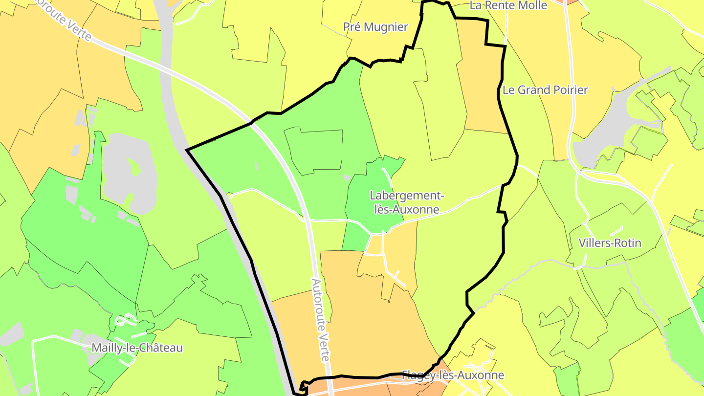 Carte des prix de l'immobilier Labergement-lès-Auxonne