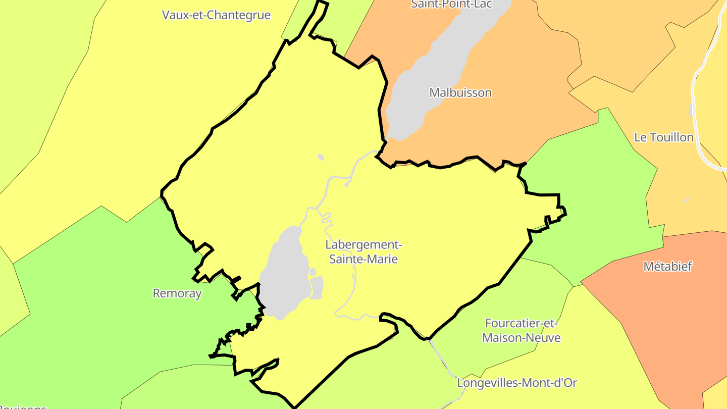 Carte des prix de l'immobilier Labergement-Sainte-Marie
