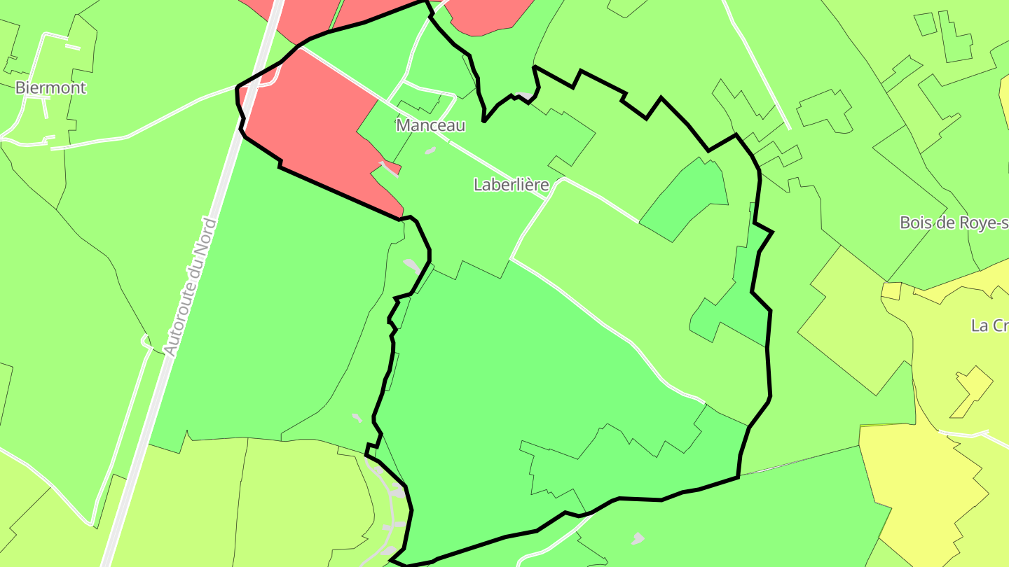 Carte des prix de l'immobilier Laberlière