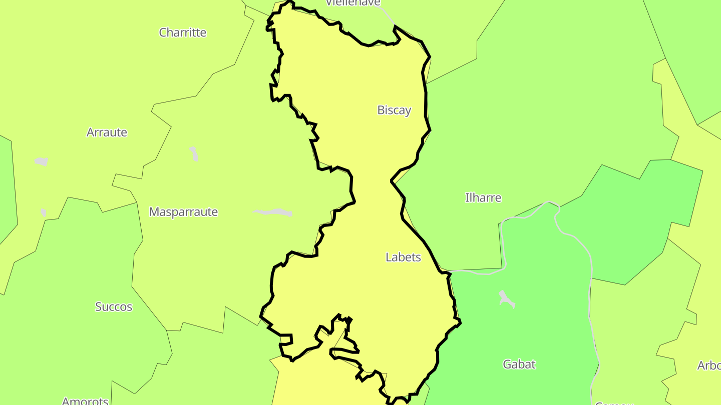 Carte des prix de l'immobilier Labets-Biscay