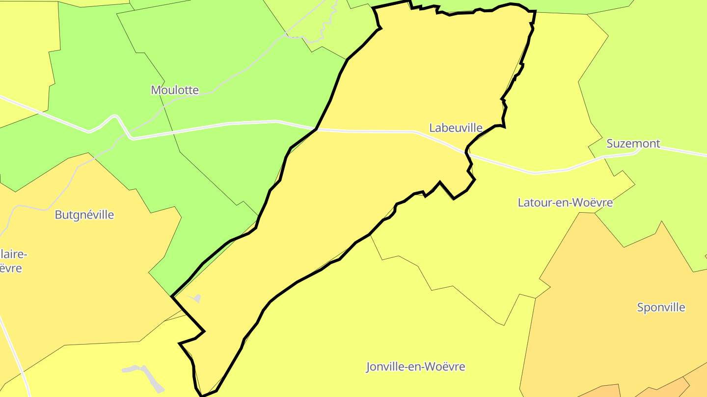 Carte des prix de l'immobilier Labeuville