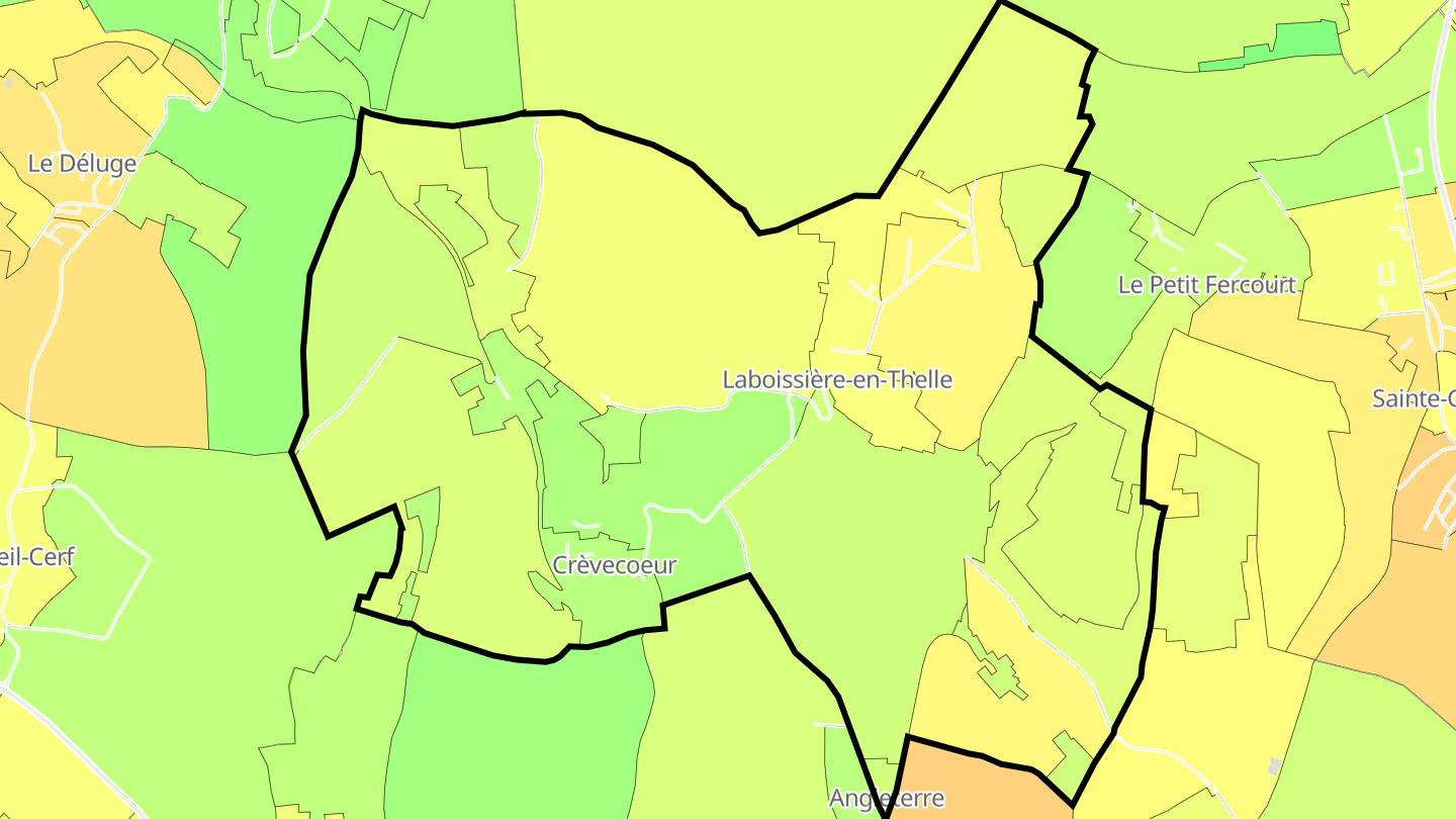 Carte des prix de l'immobilier Laboissière-en-Thelle
