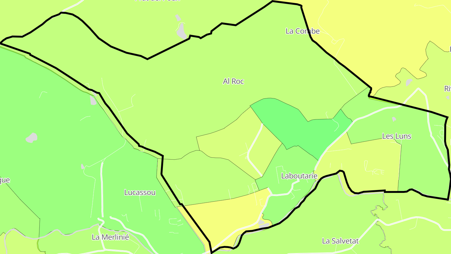 Carte des prix de l'immobilier Laboutarie