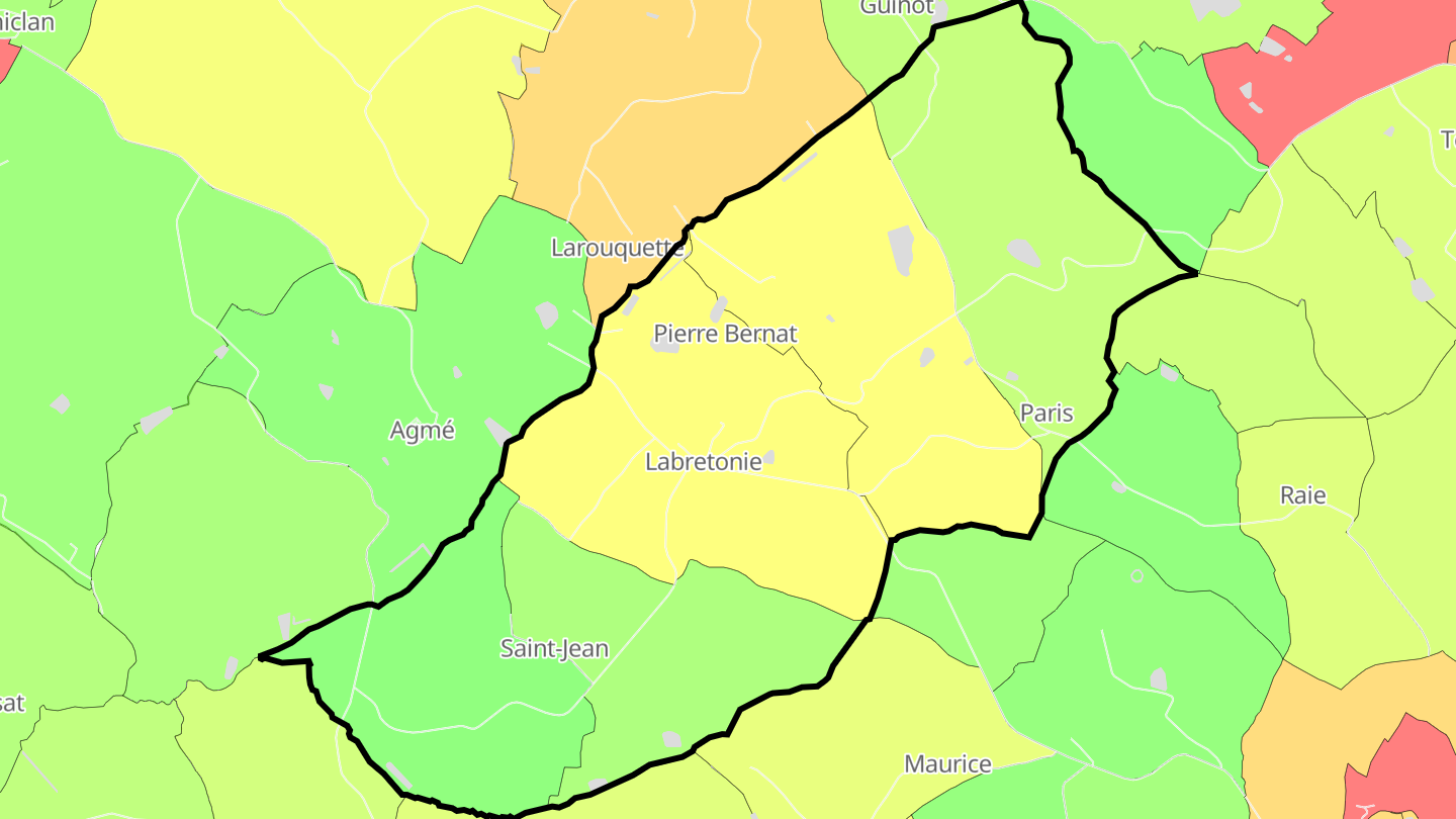 Carte des prix de l'immobilier Labretonie