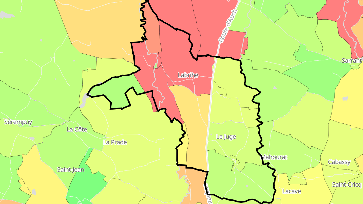 Carte des prix de l'immobilier Labrihe