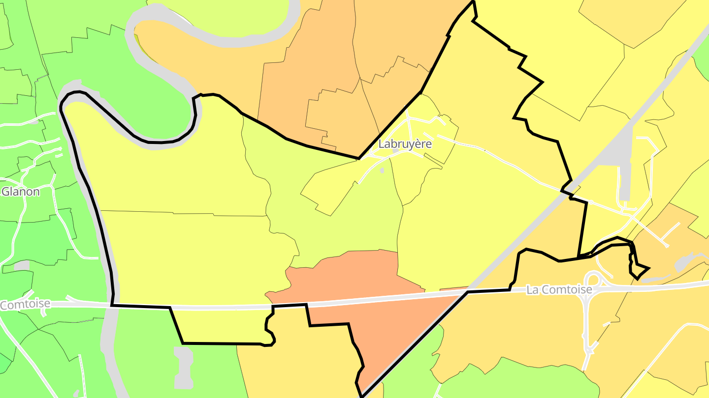 Carte des prix de l'immobilier Labruyère