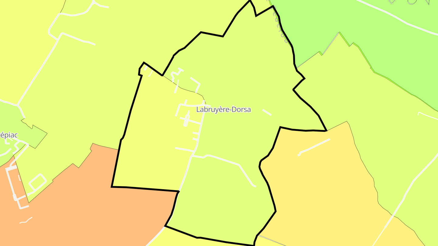 Carte des prix de l'immobilier Labruyère-Dorsa