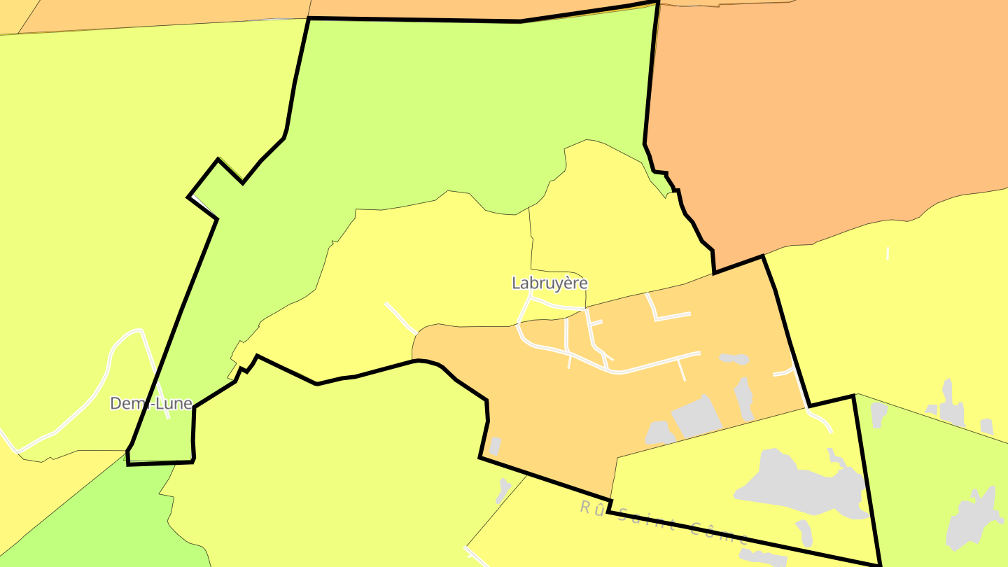 Carte des prix de l'immobilier Labruyère