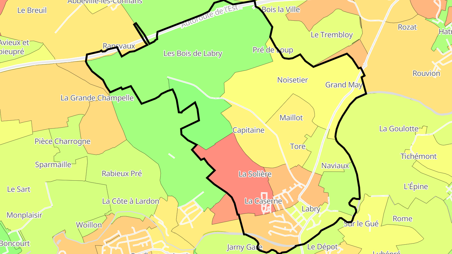 Carte des prix de l'immobilier Labry