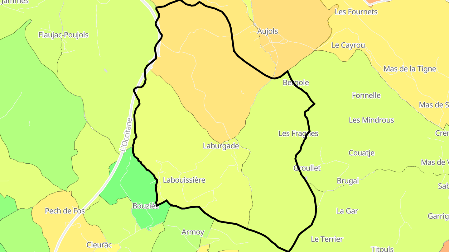 Carte des prix de l'immobilier Laburgade
