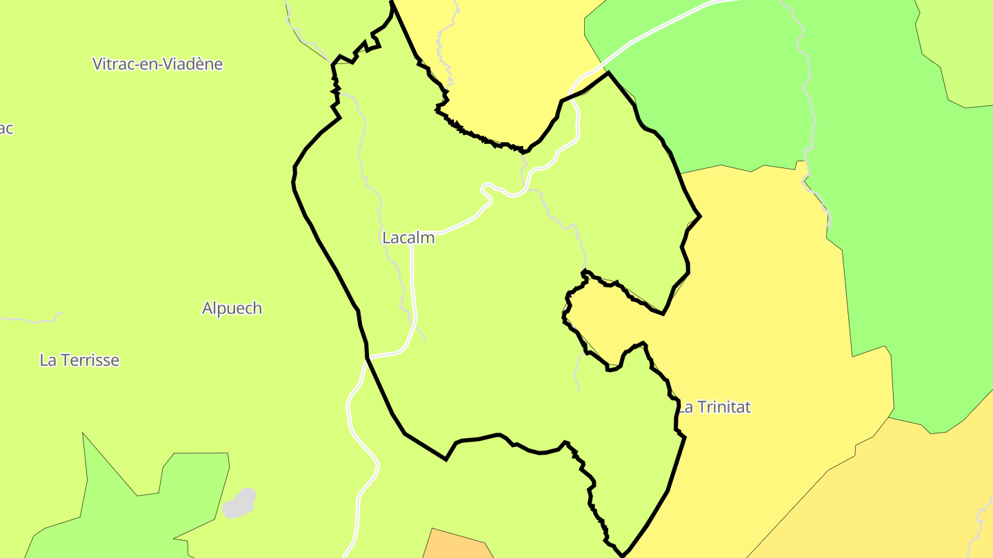 Carte des prix de l'immobilier Lacalm