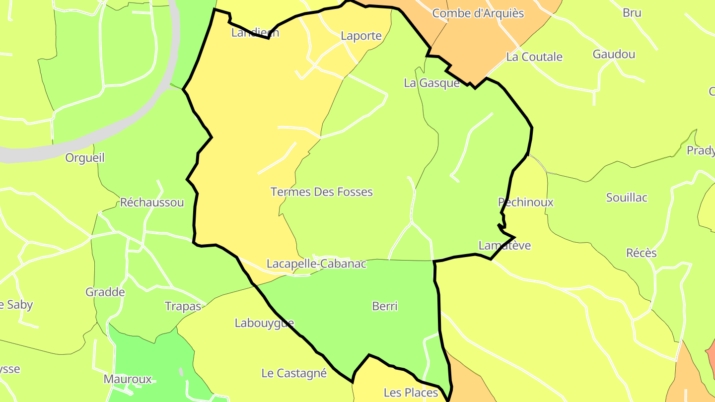 Carte des prix de l'immobilier Lacapelle-Cabanac