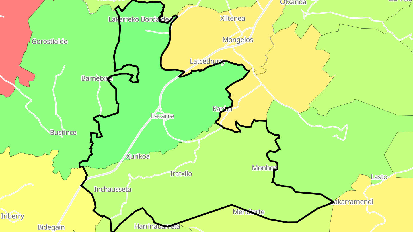 Carte des prix de l'immobilier Lacarre