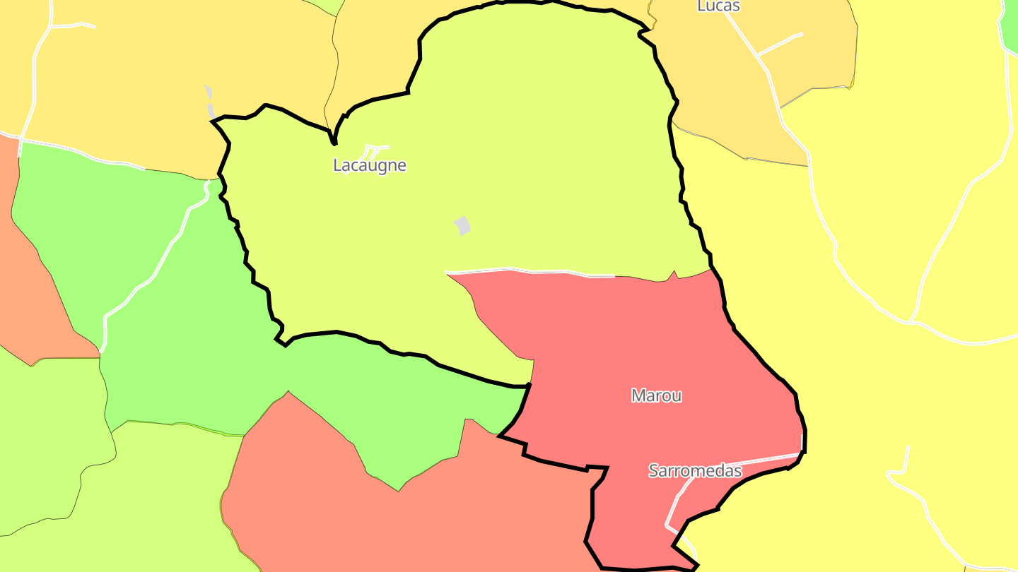 Carte des prix de l'immobilier Lacaugne