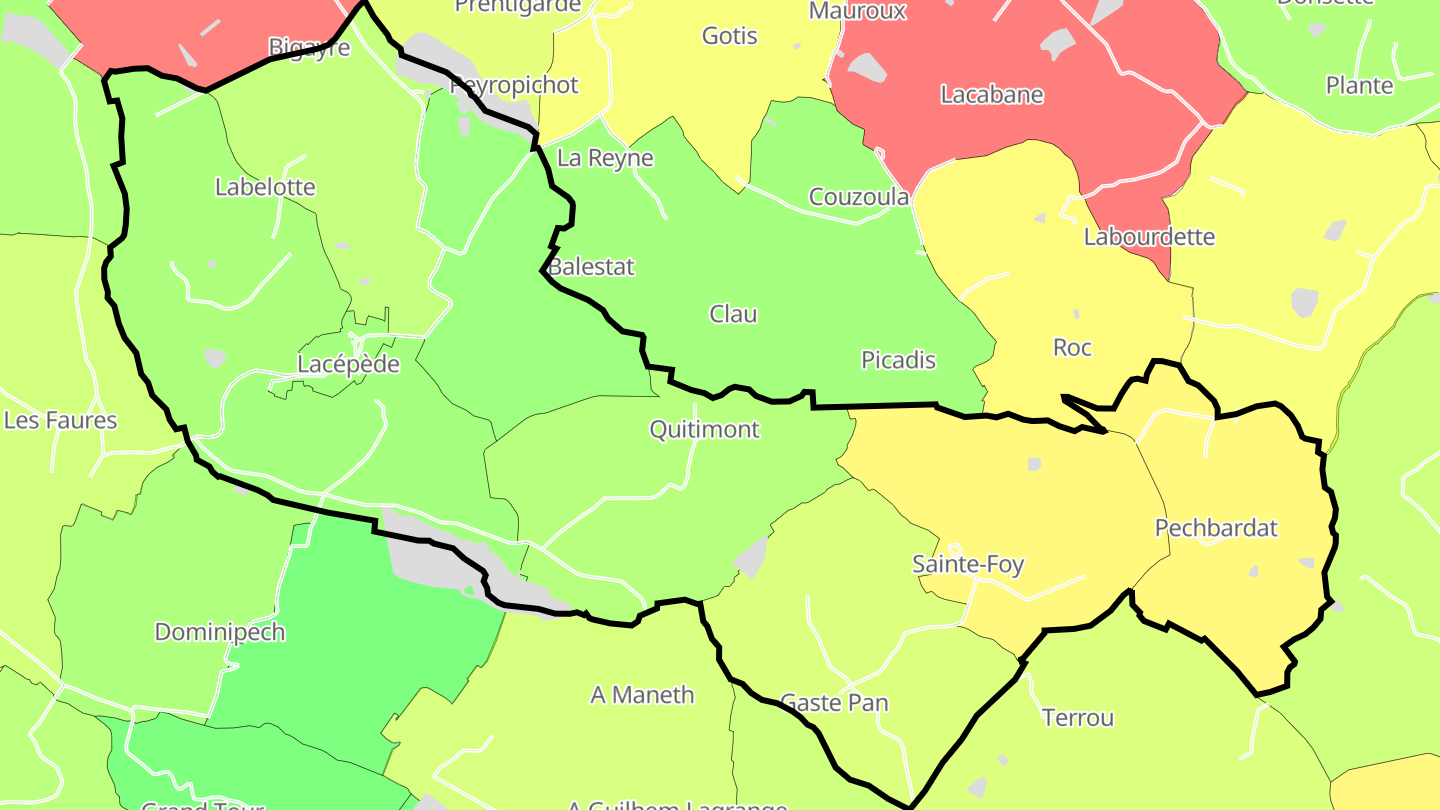Carte des prix de l'immobilier Lacépède