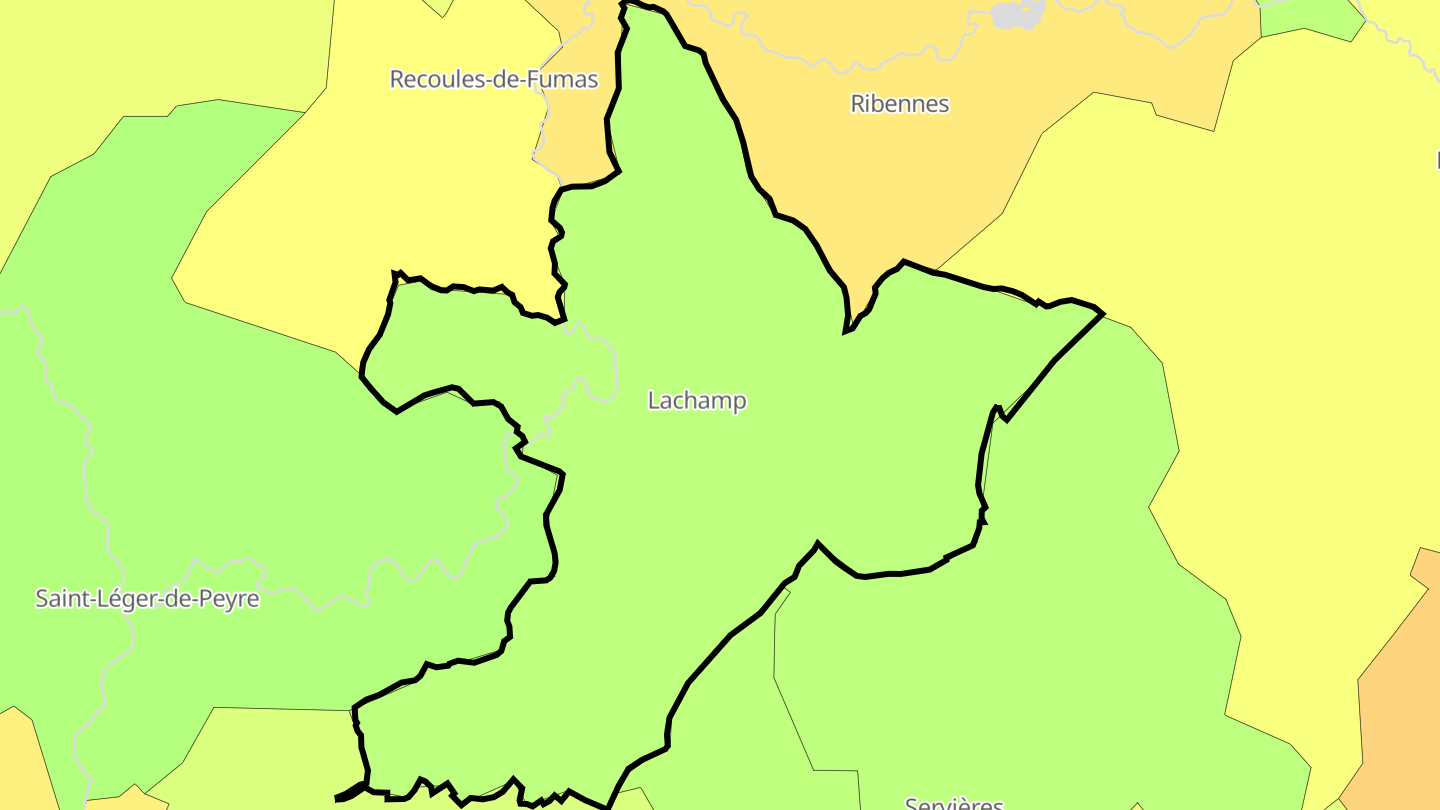 Carte des prix de l'immobilier Lachamp