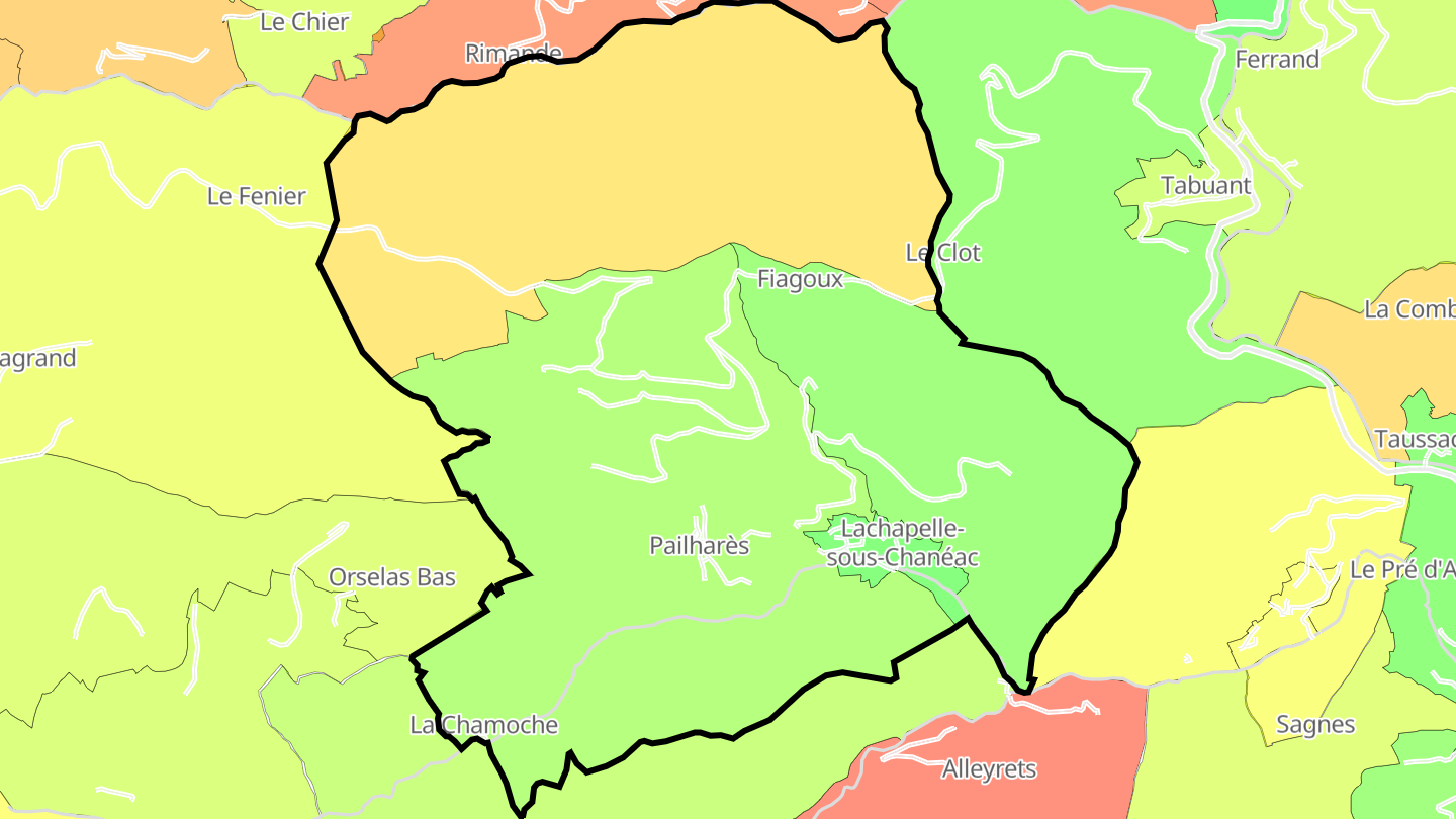 Carte des prix de l'immobilier Lachapelle-sous-Chanéac