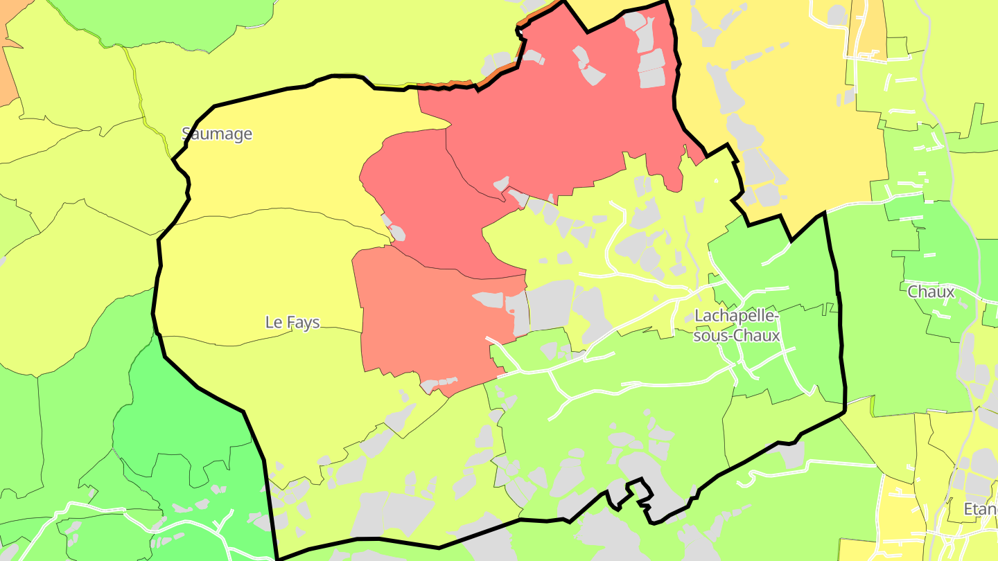 Carte des prix de l'immobilier Lachapelle-sous-Chaux