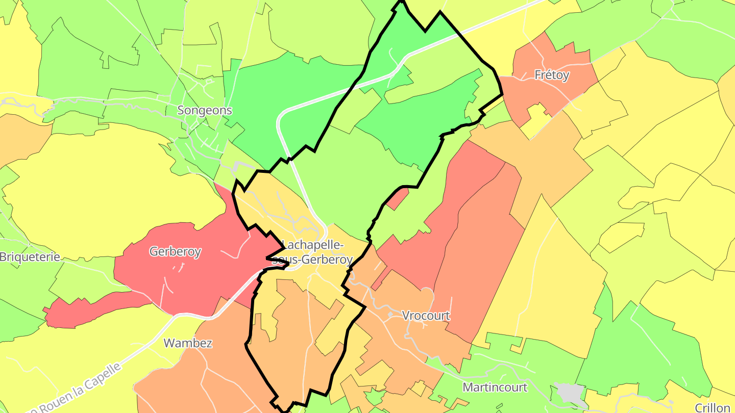 Carte des prix de l'immobilier Lachapelle-sous-Gerberoy
