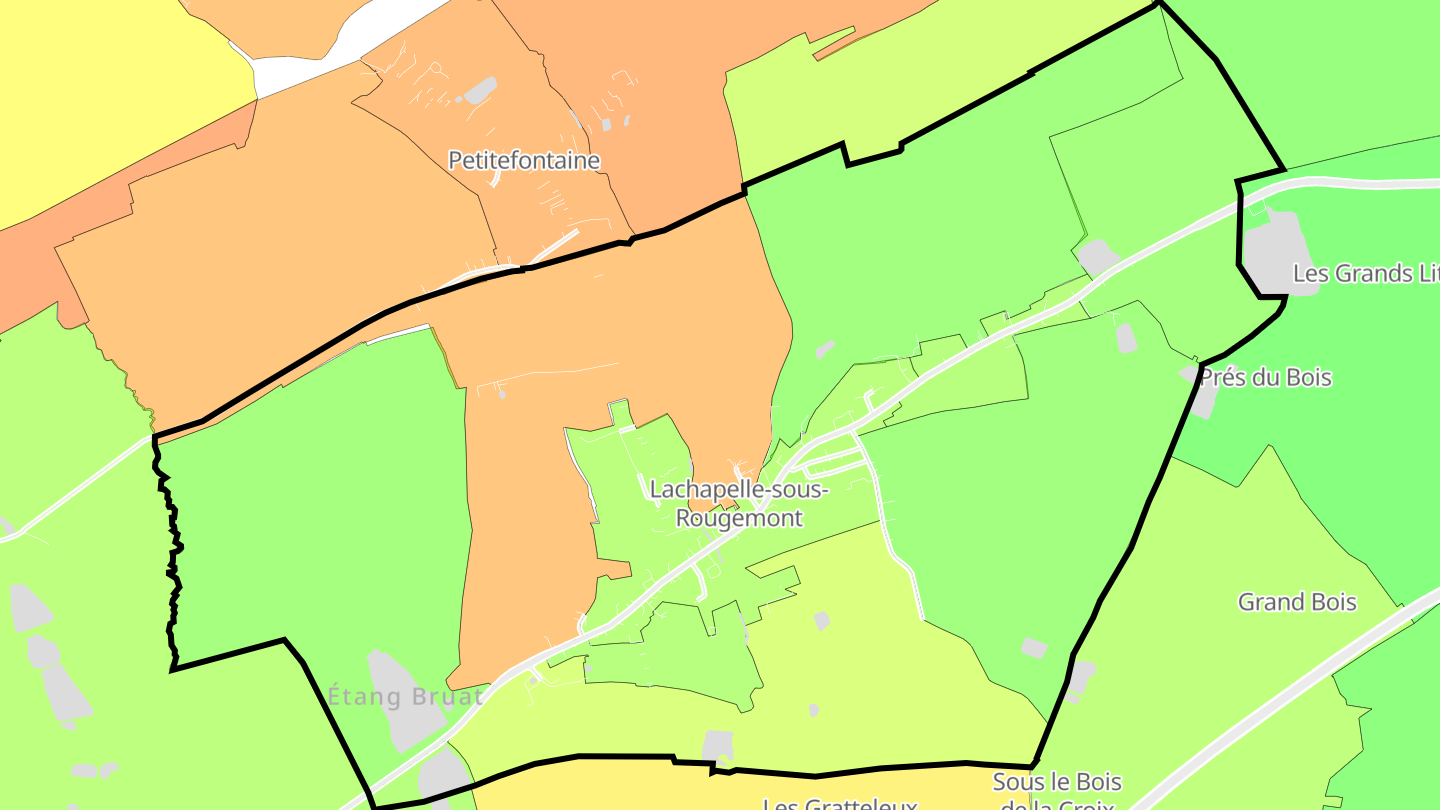 Carte des prix de l'immobilier Lachapelle-sous-Rougemont