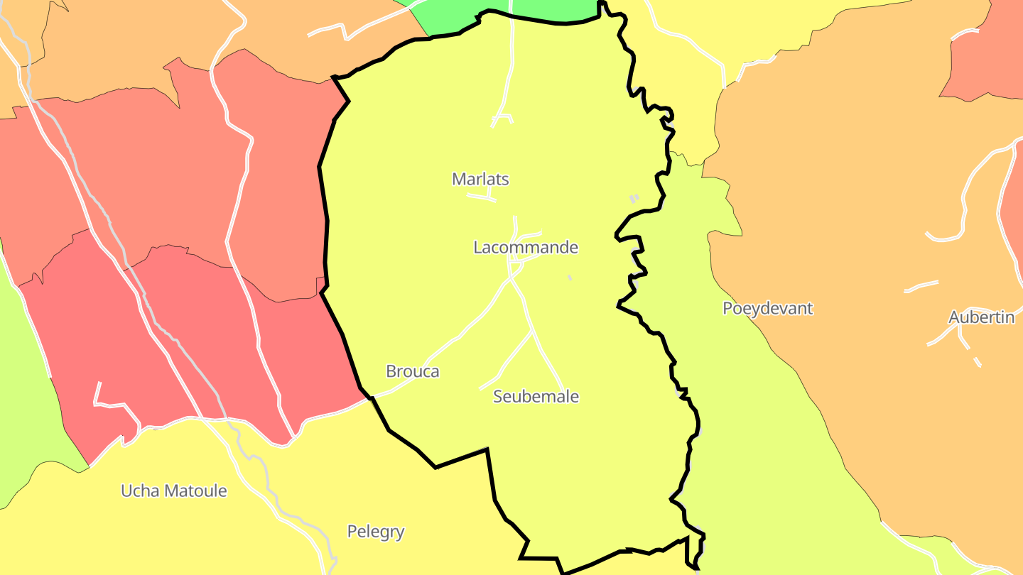 Carte des prix de l'immobilier Lacommande
