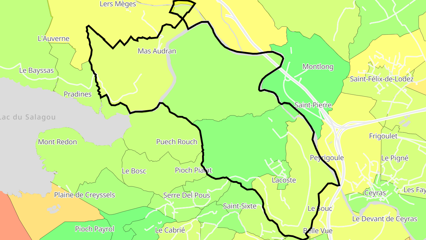 Carte des prix de l'immobilier Lacoste