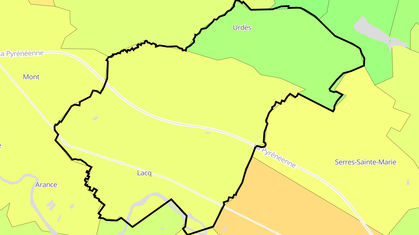 Carte des prix de l'immobilier Lacq