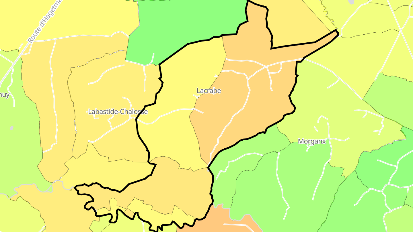 Carte des prix de l'immobilier Lacrabe