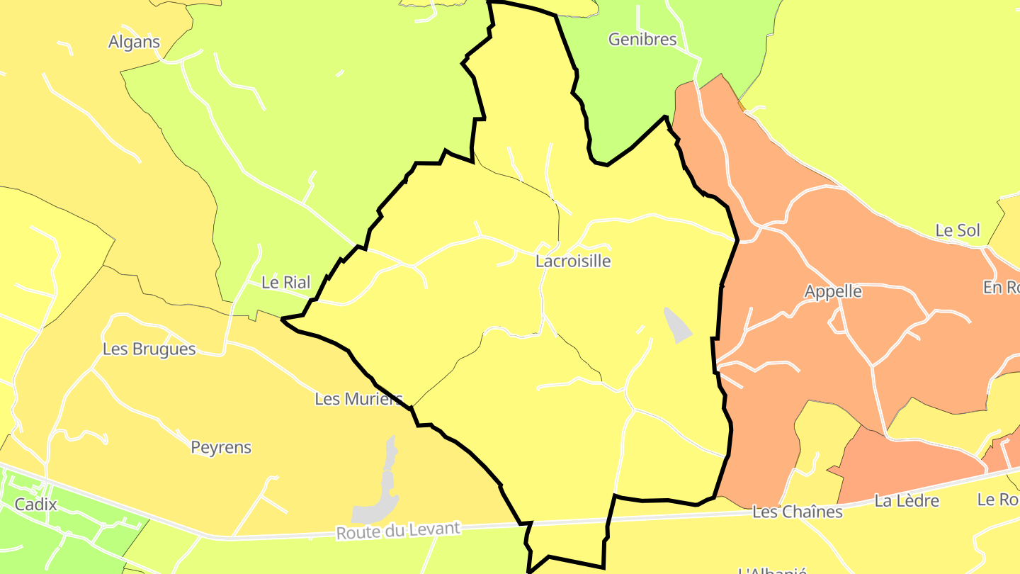 Carte des prix de l'immobilier Lacroisille