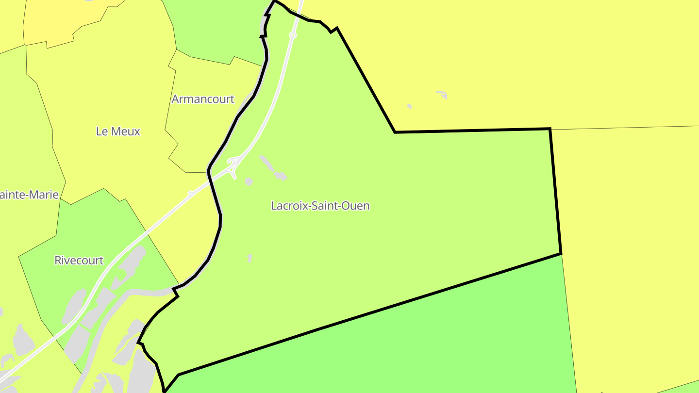 Carte des prix de l'immobilier Lacroix-Saint-Ouen