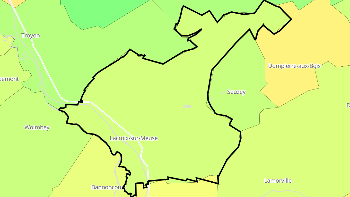 Carte des prix de l'immobilier Lacroix-sur-Meuse