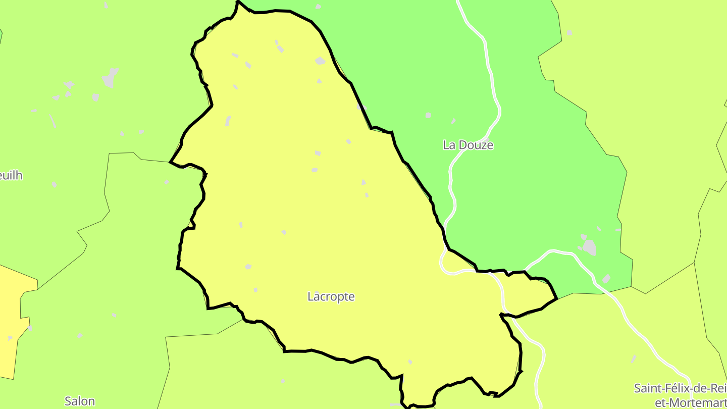 Carte des prix de l'immobilier Lacropte