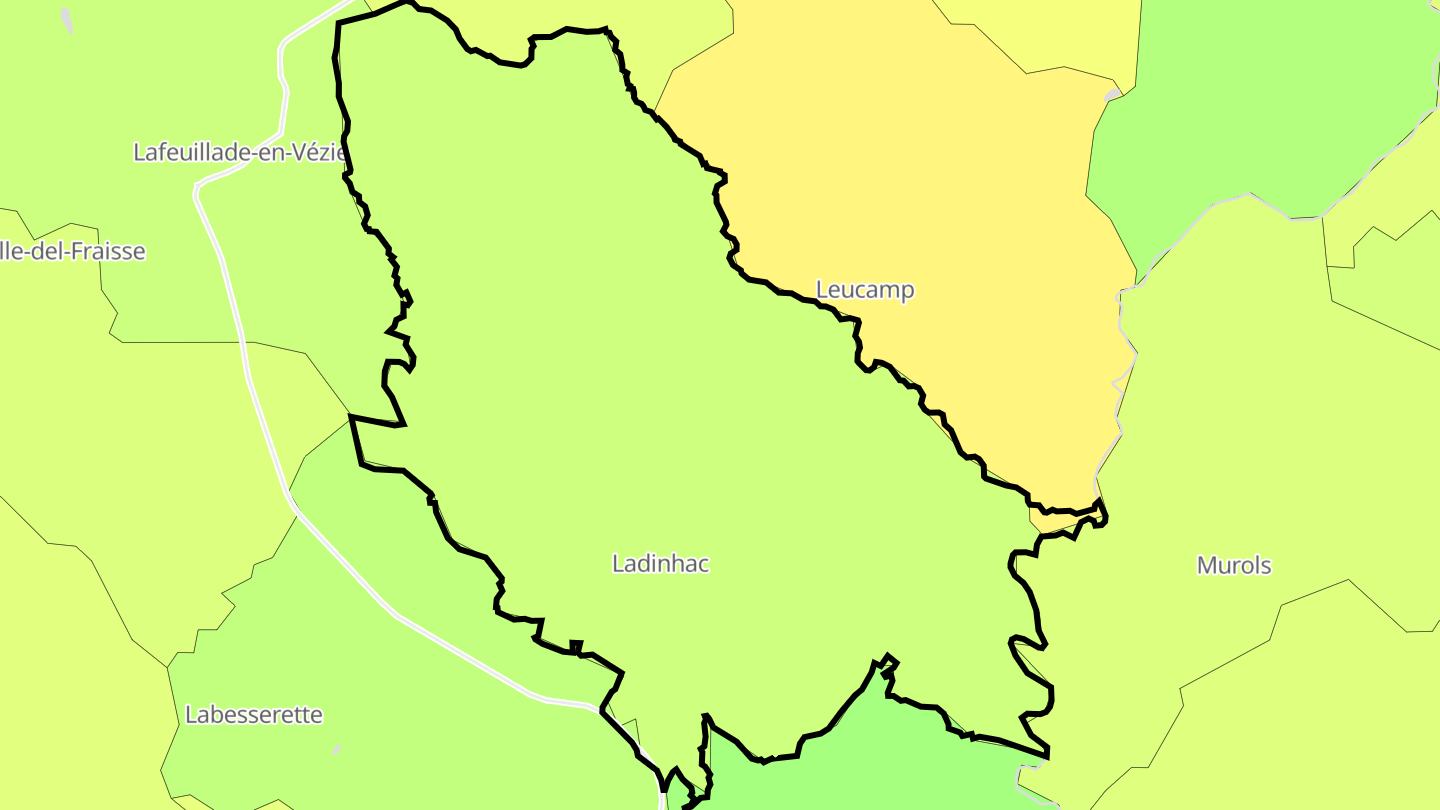 Carte des prix de l'immobilier Ladinhac