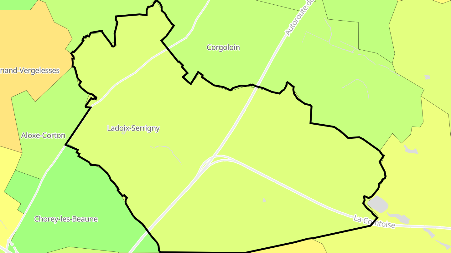 Carte des prix de l'immobilier Ladoix-Serrigny