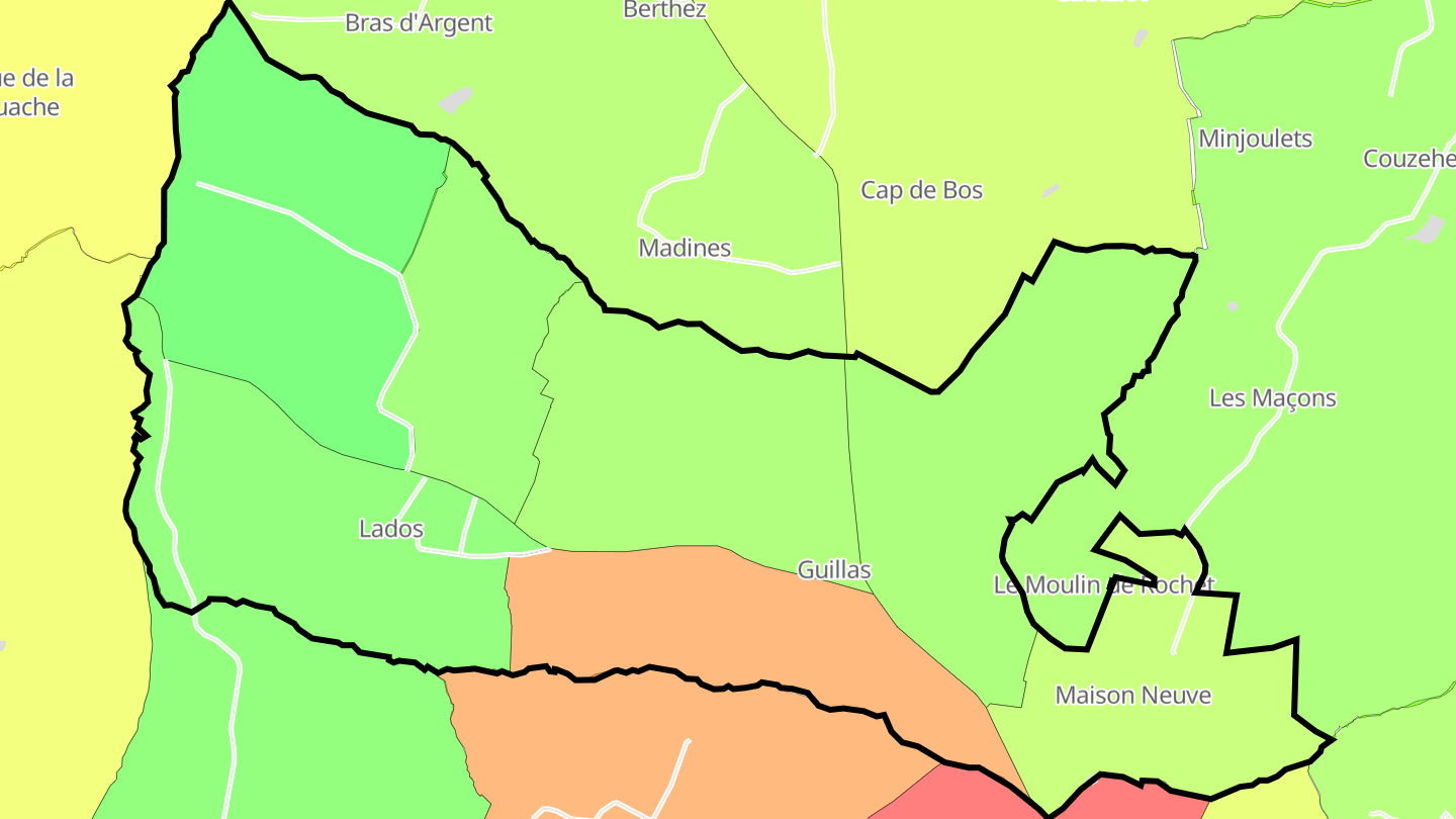 Carte des prix de l'immobilier Lados