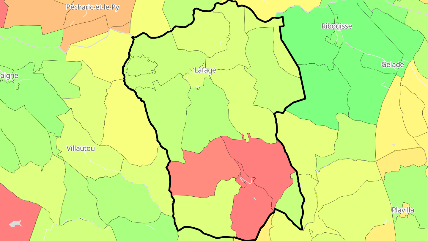 Carte des prix de l'immobilier Lafage