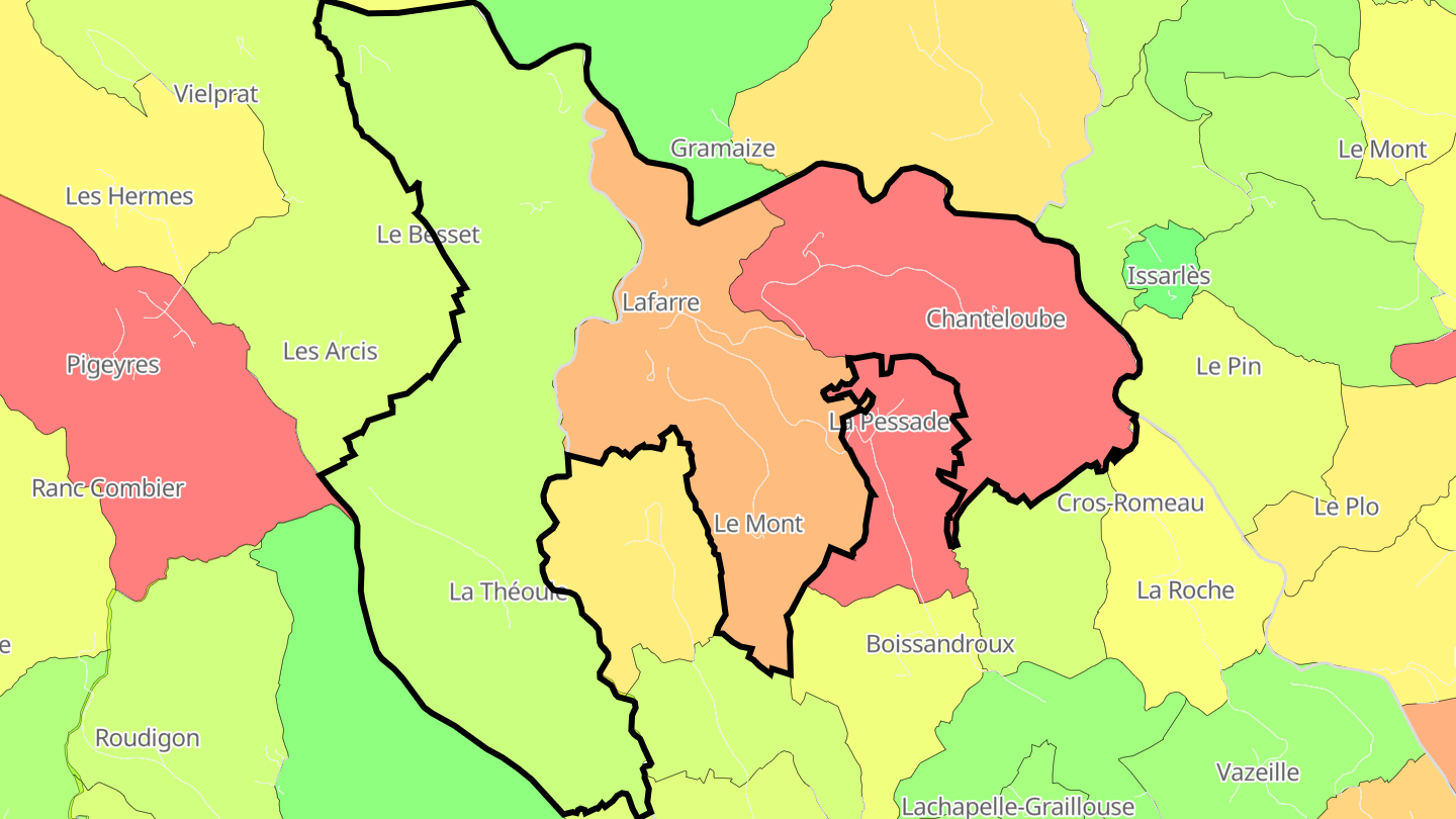 Carte des prix de l'immobilier Lafarre