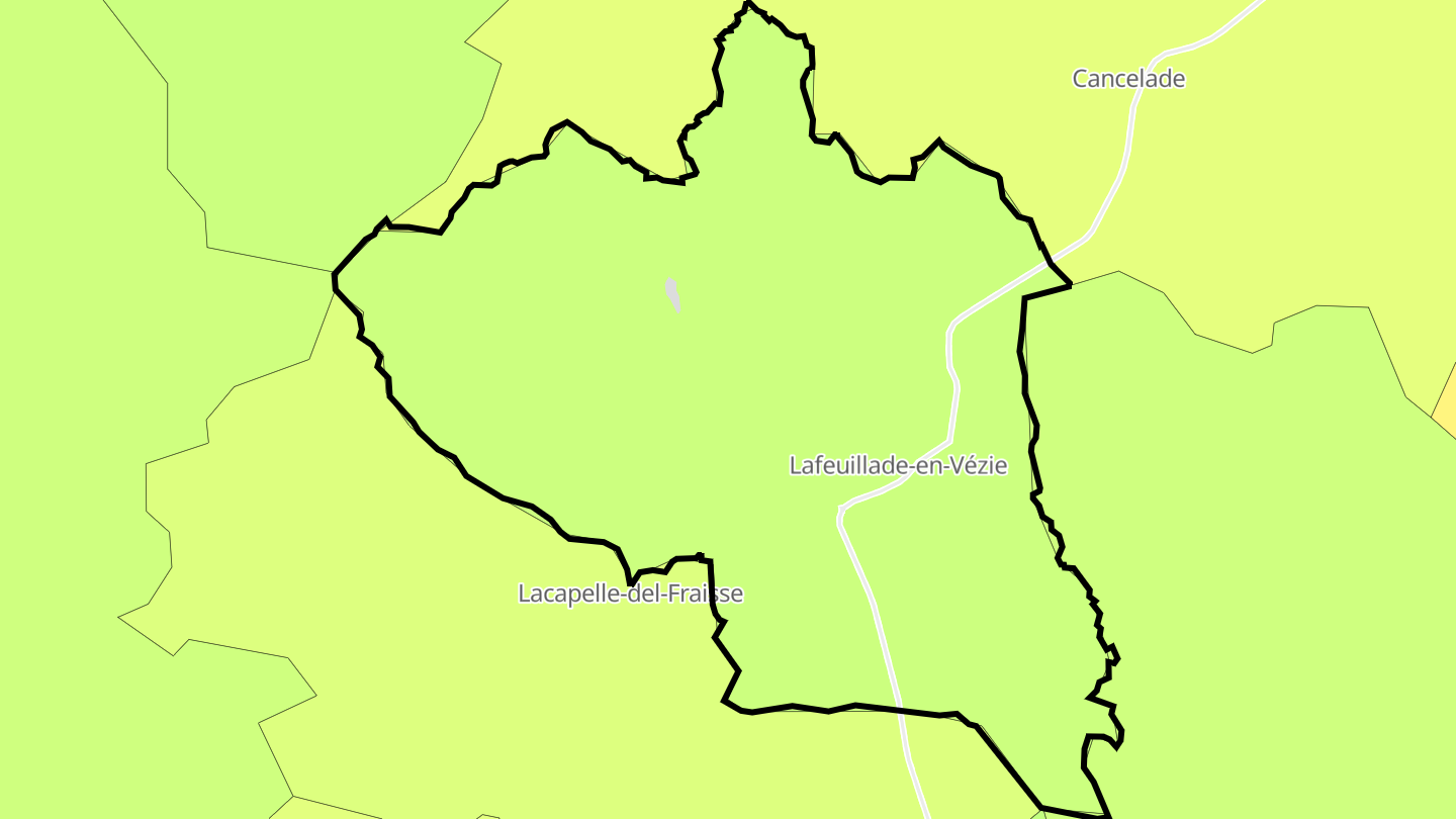Carte des prix de l'immobilier Lafeuillade-en-Vézie