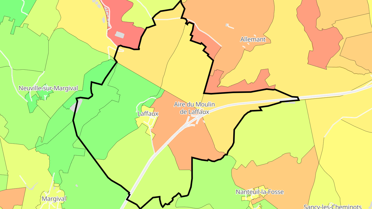 Carte des prix de l'immobilier Laffaux