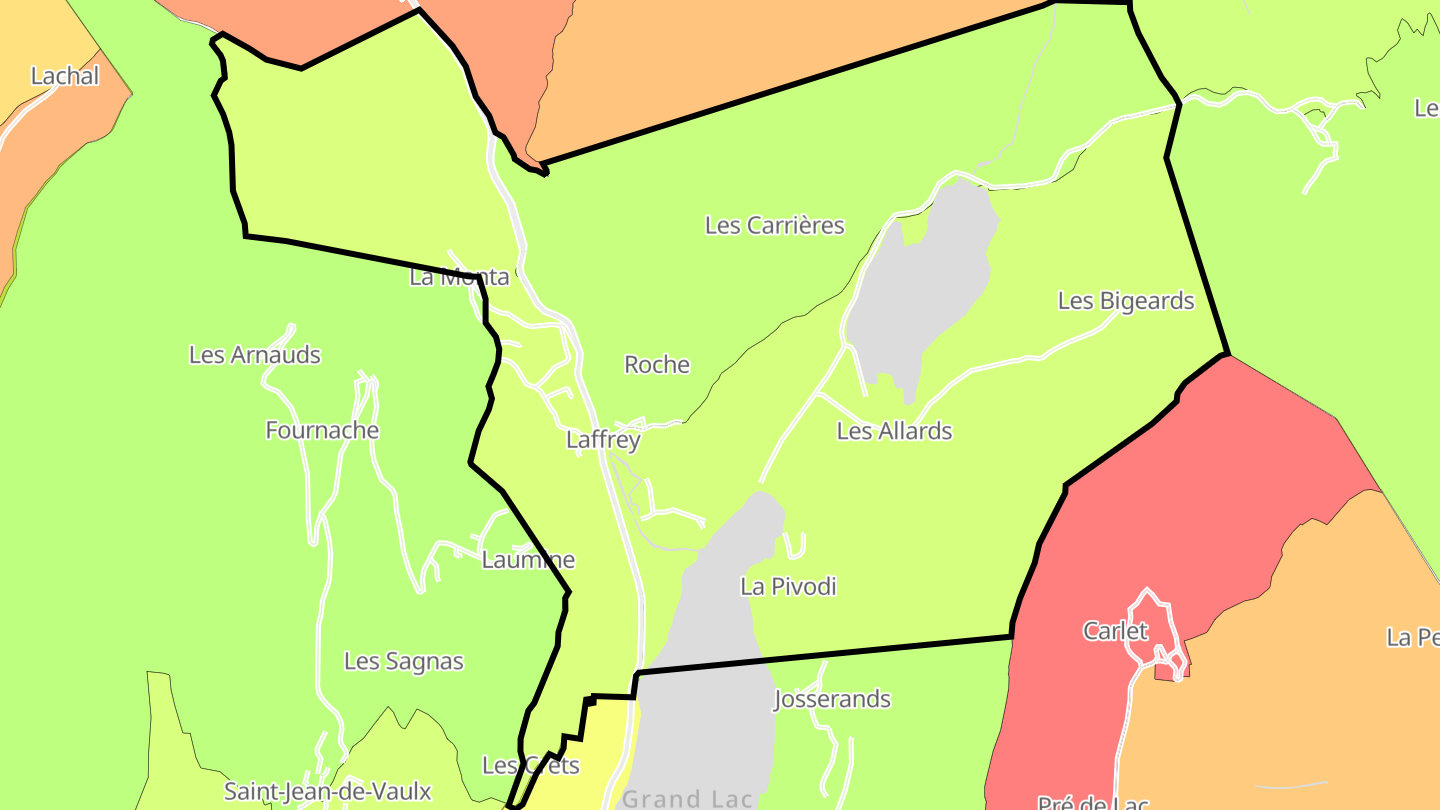 Carte des prix de l'immobilier Laffrey