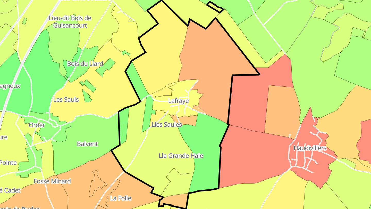 Carte des prix de l'immobilier Lafraye