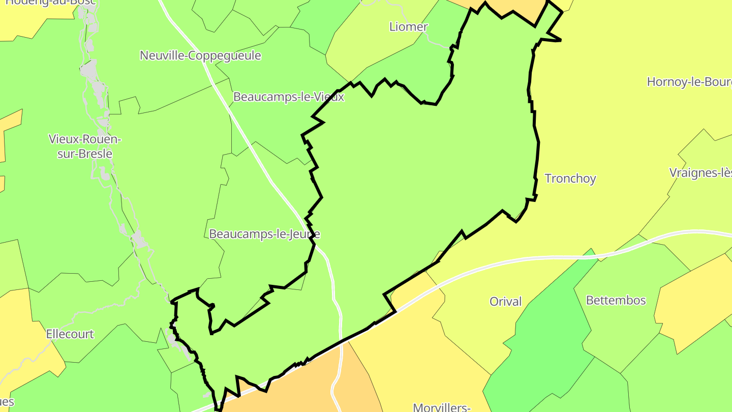Carte des prix de l'immobilier Lafresguimont-Saint-Martin