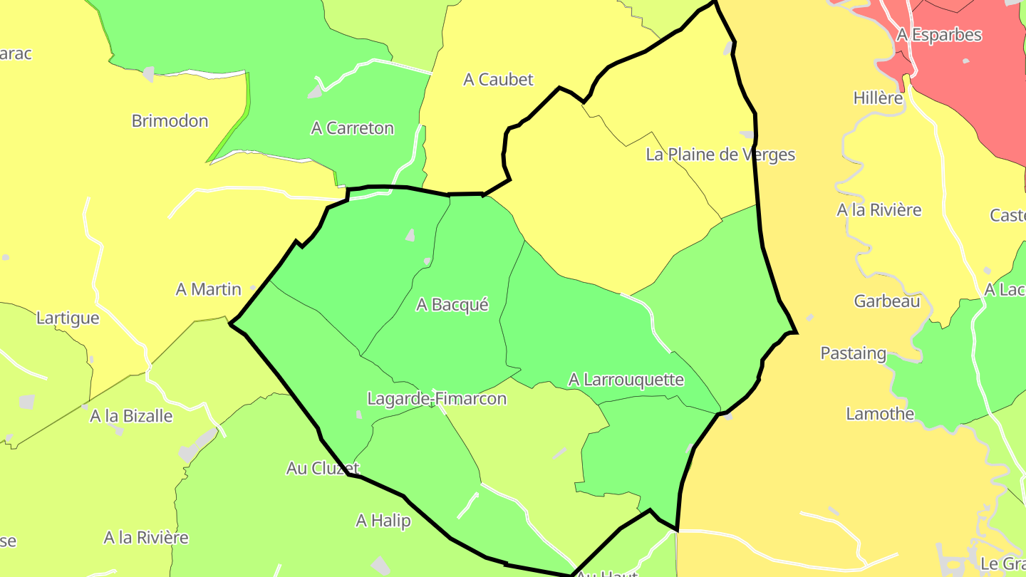 Carte des prix de l'immobilier Lagarde