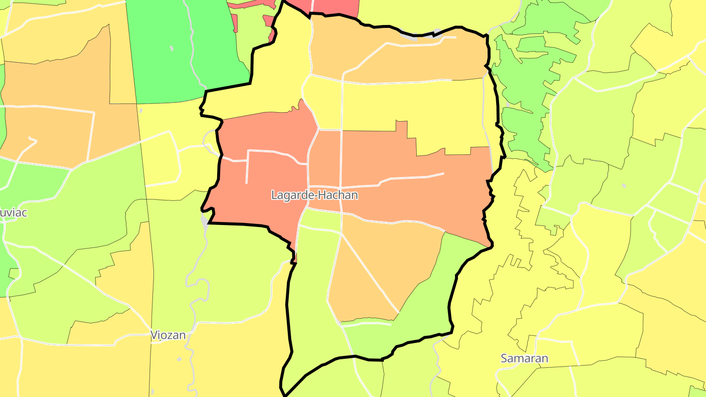 Carte des prix de l'immobilier Lagarde-Hachan
