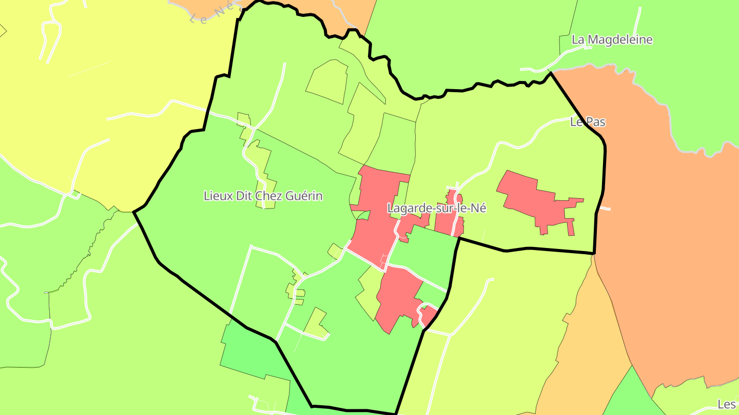 Carte des prix de l'immobilier Lagarde-sur-le-Né