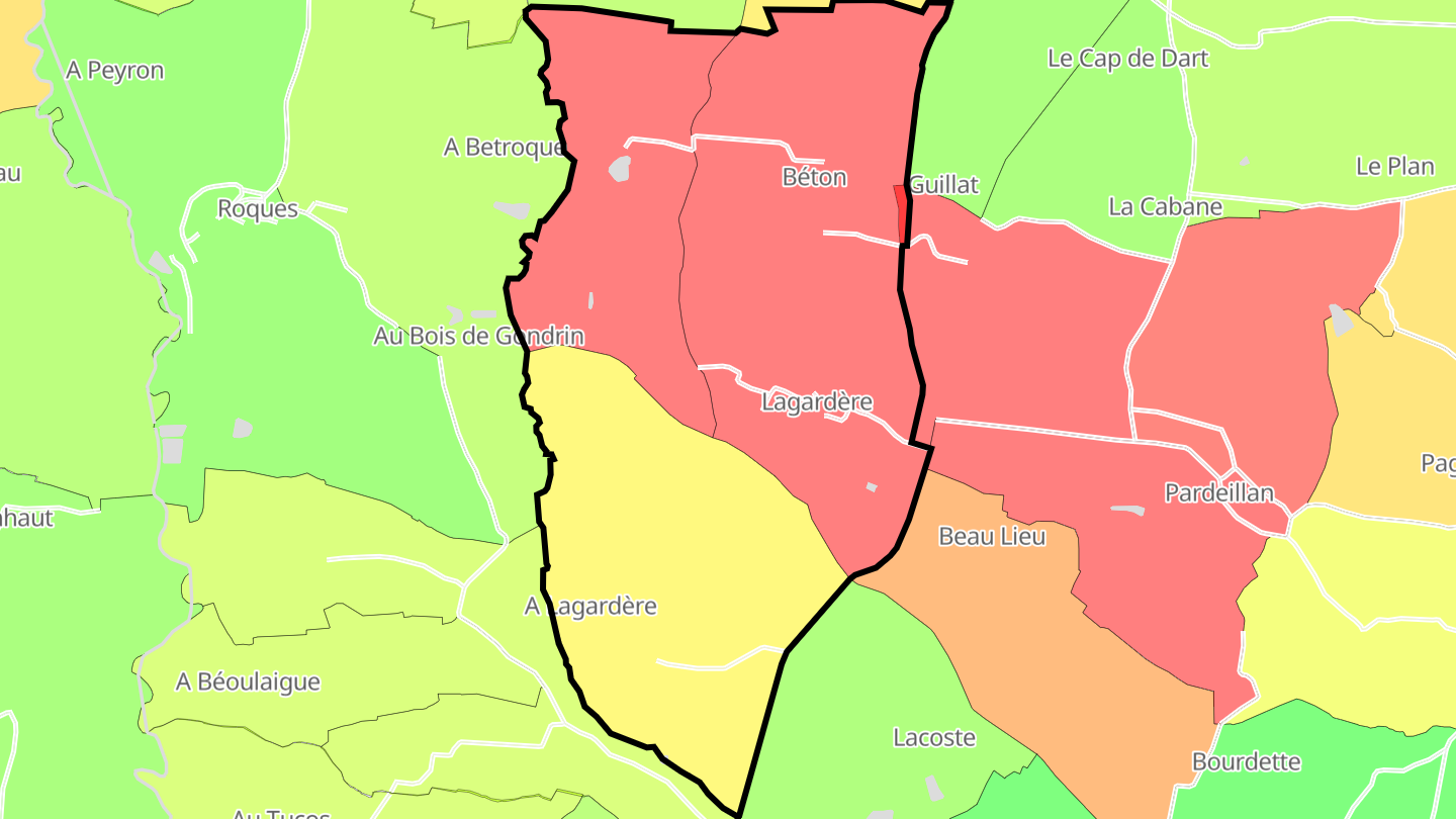 Carte des prix de l'immobilier Lagardère