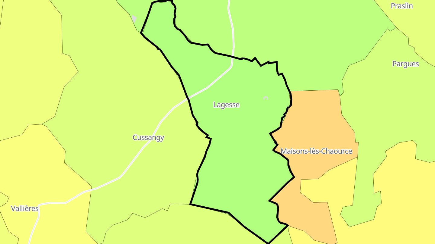 Carte des prix de l'immobilier Lagesse