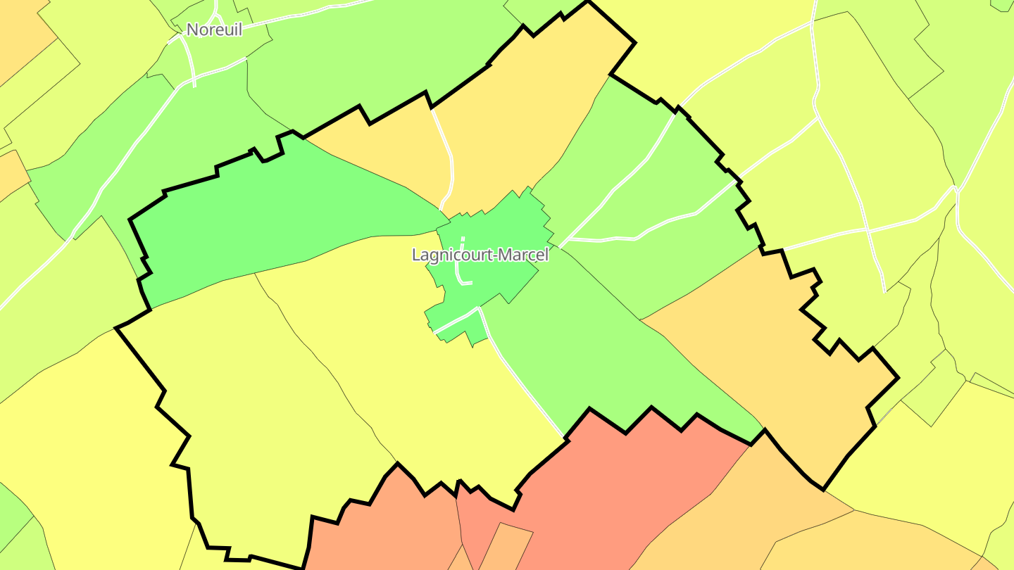 Carte des prix de l'immobilier Lagnicourt-Marcel