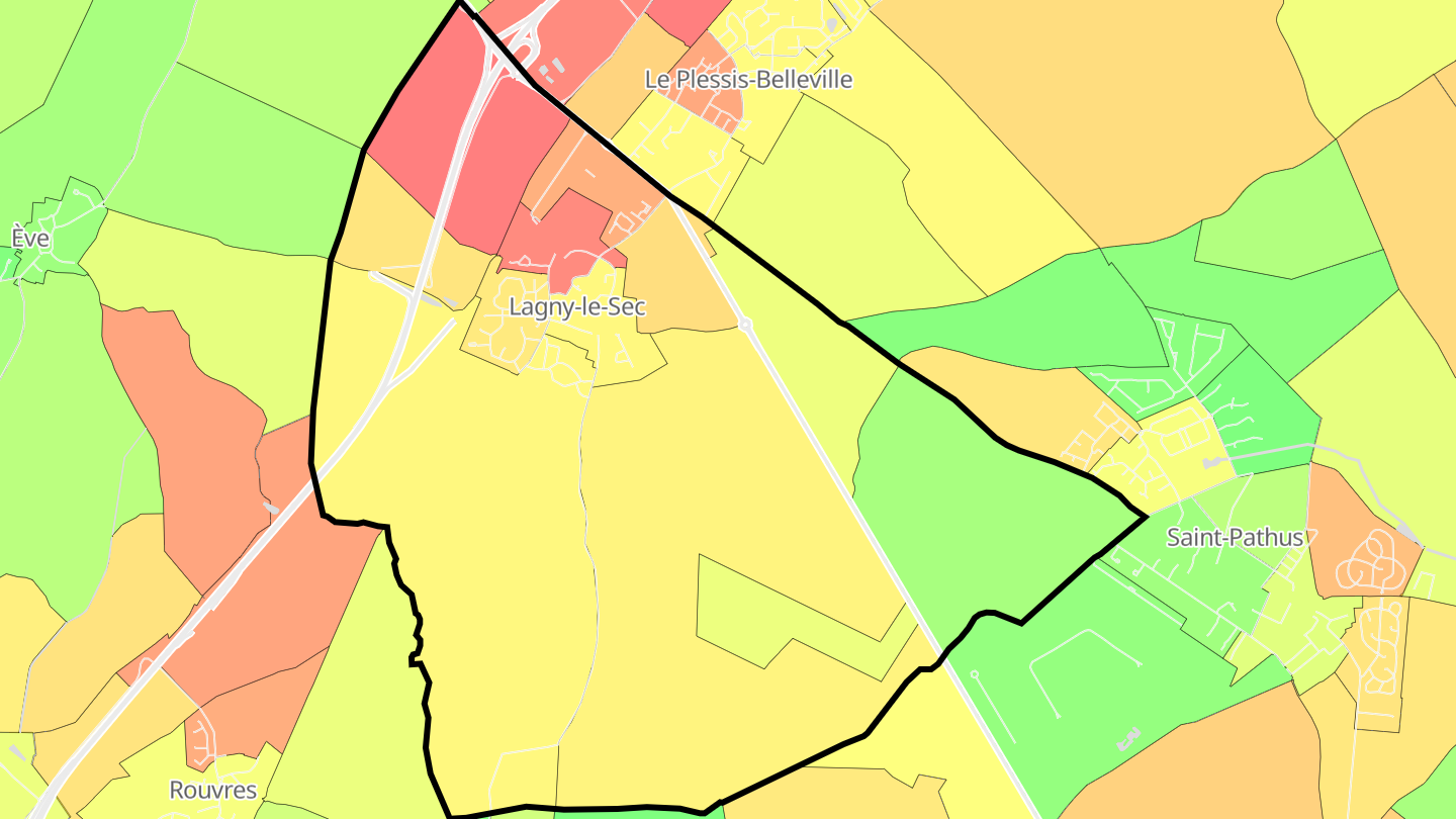 Carte des prix de l'immobilier Lagny-le-Sec