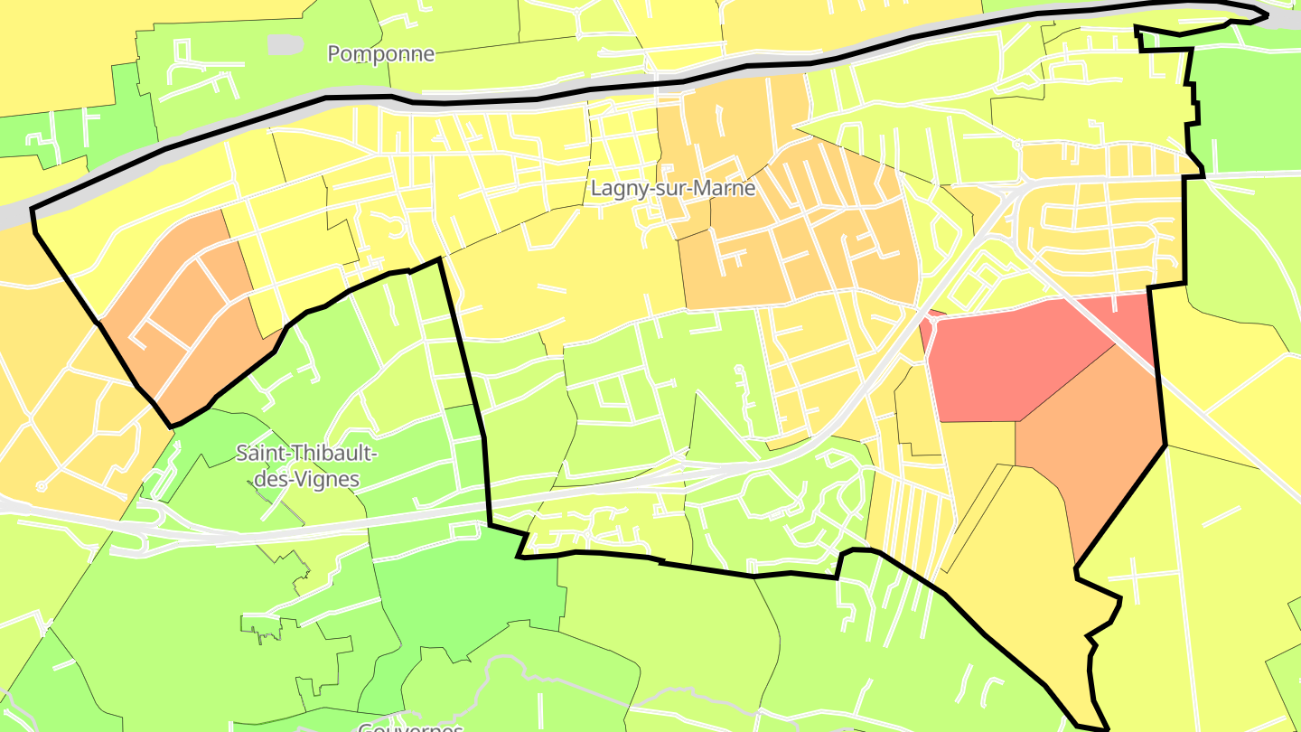 Carte des prix de l'immobilier Lagny-sur-Marne